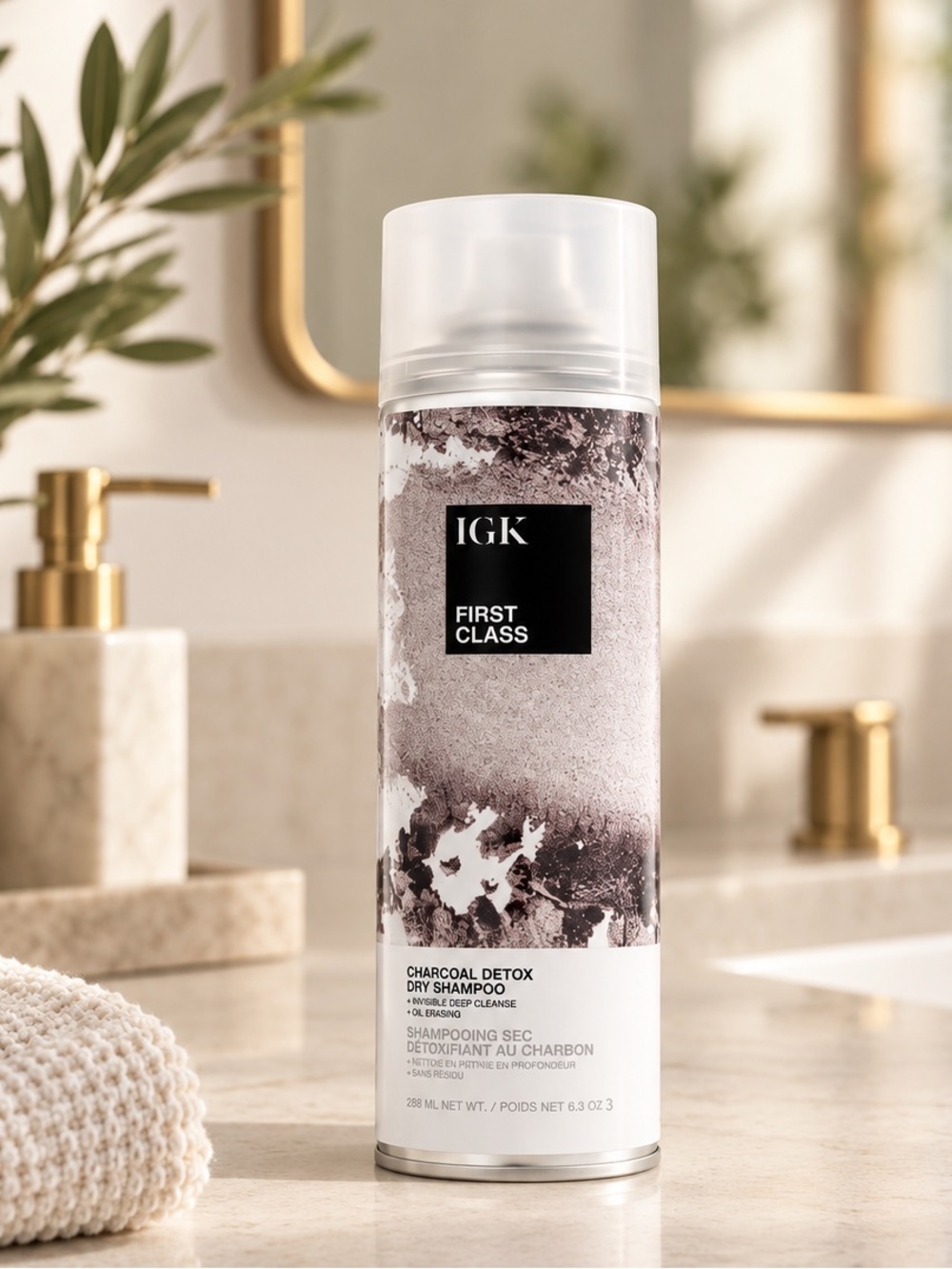 IGK First Class Charcoal Detox Dry Shampoo – Deep Cleansing & Oil Absorbing